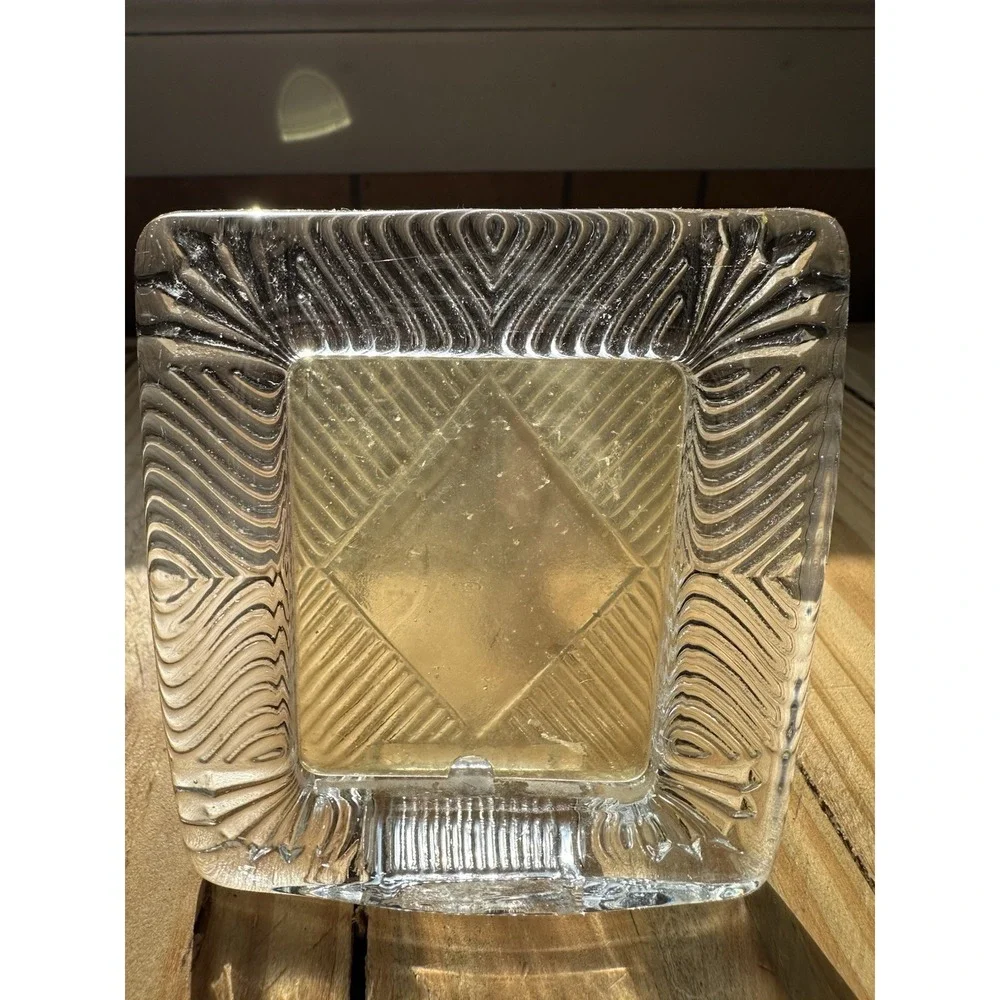Vintage‎ Heavy Square Carved Glass Picture Frame